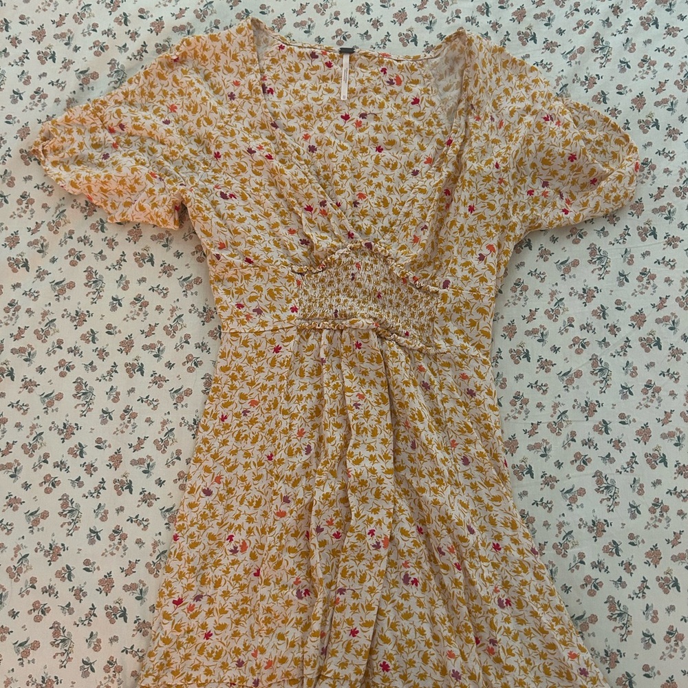 Free People Yellow Midi Dress